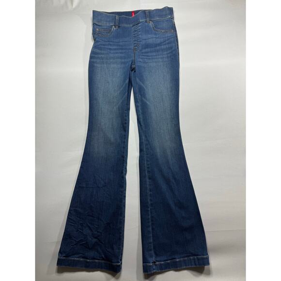 SPANX Denim - Spanx Women's Flare Leg Pull On Stretch Blue Denim Jeans - Size M (30x33)